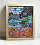 Scottish coast - coastal landscape - needlework - textiles - cottage - framed - Image 5