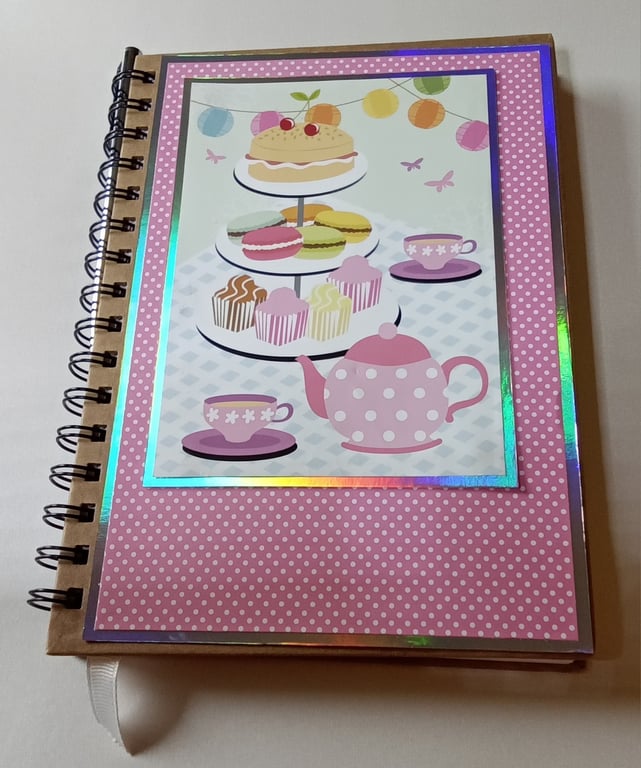 Decorated Notebook, Tea and Cakes