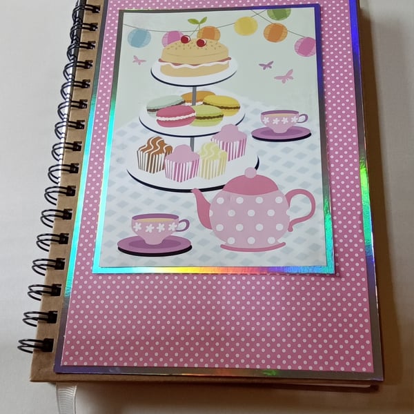Decorated Notebook, Tea and Cakes