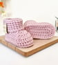 Hello World Crochet Baby Booties – Handmade New Baby Gift - Image 4