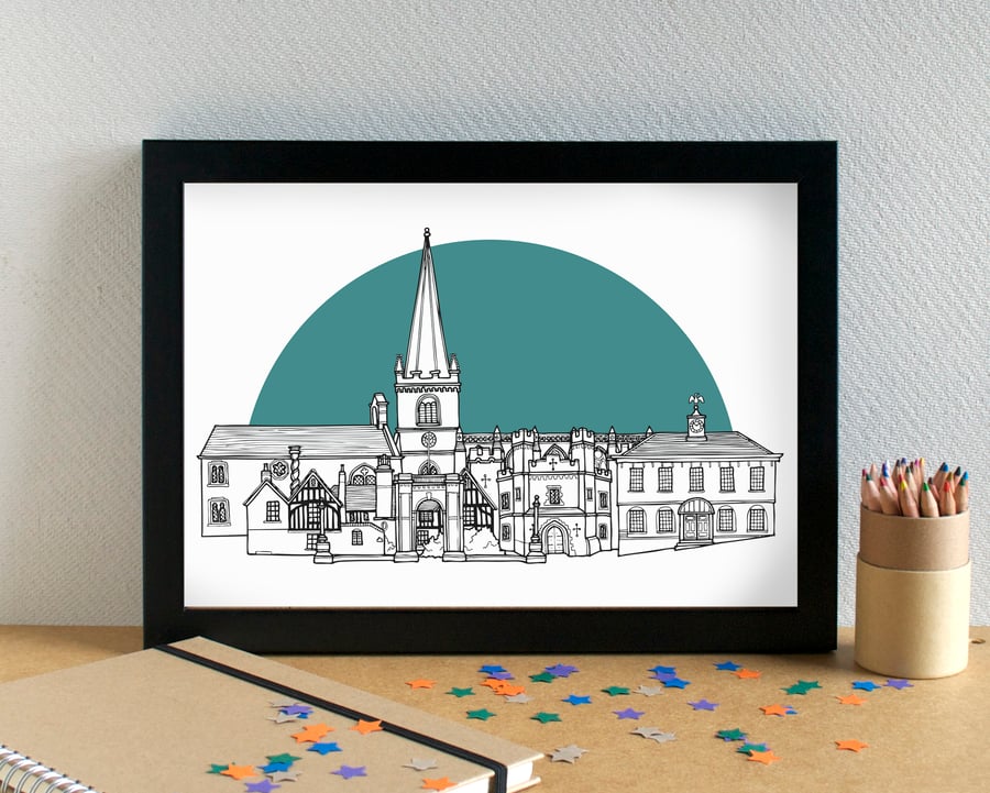 Buckingham Skyline Art Print