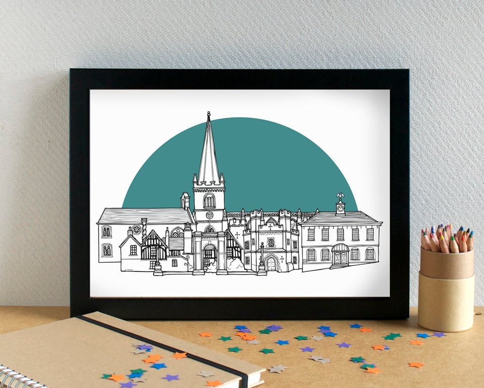 Buckingham Skyline Art Print