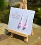 Pink Acrylic Bead Earrings - Image 3