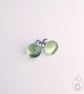Fused Glass Stud Earrings - Apple Green - Image 3