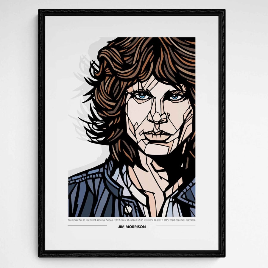 JIM MORRISON The Doors print, Option to Add Song Lyric or Quote, 3 sizes
