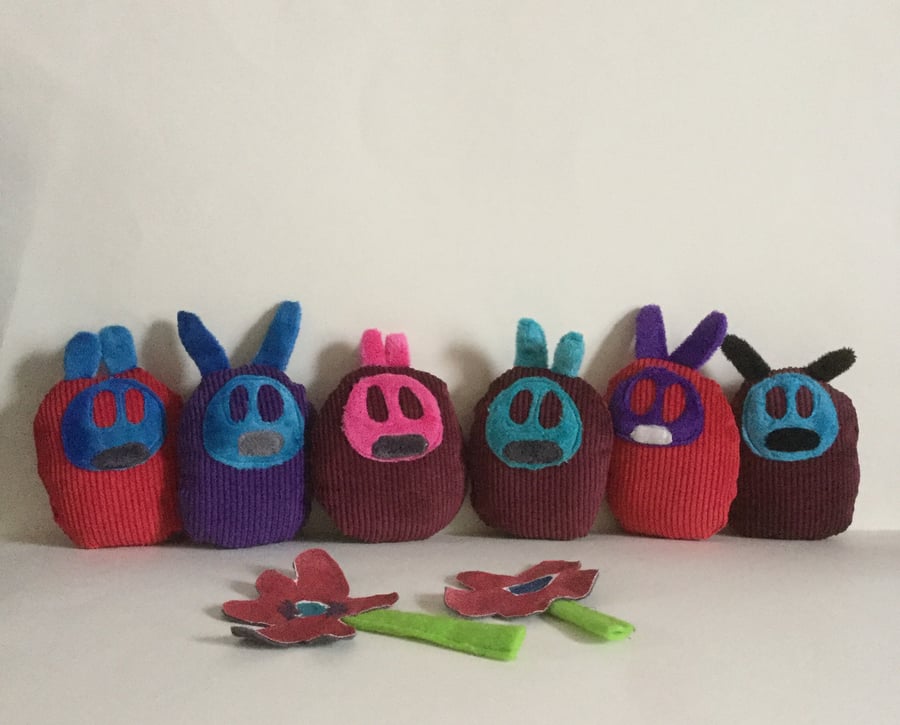 Pocket Monster Bunny Handmade Plushie, gift, Newborn, nursery