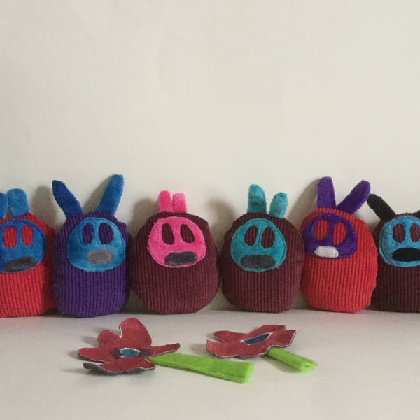 Pocket Monster Bunny Handmade Plushie, gift, Newborn, nursery