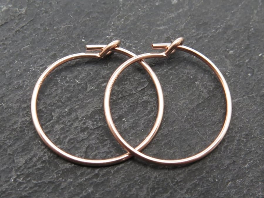 15mm Rose Gold Filled Hoop Earrings