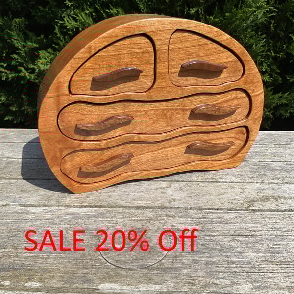 Cherry Wood Jewellery Box (WJB25)