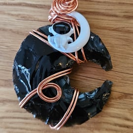 Black Obsidian MoonMan Pendant (1)