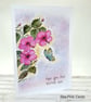 Get Well Card - flowers, butterfly, original art card, feel better soon - Image 6