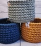 Medium Crochet Basket: Handmade Cotton Cord Storage