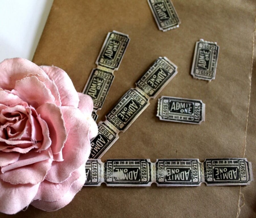 Admit One Retro Style Tickets - Wedding Bus etc - Set of 25