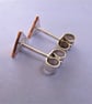 Copper triangle earrings with silver posts - Image 3