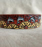 Handmade Leather Bracelet with a Surreal Design. Dolphins and Sunflowers - Image 5