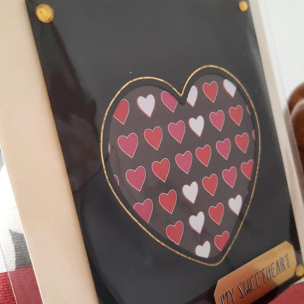 Black & Gold Love Heart Card - My Sweetheart
