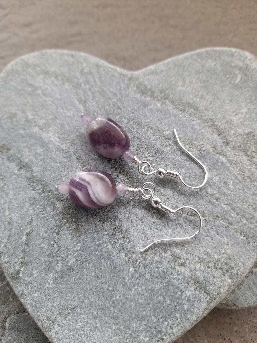 Amethyst Silver Plated  Earrings