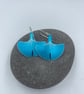 Turquoise aluminium ginkgo leaf earrings