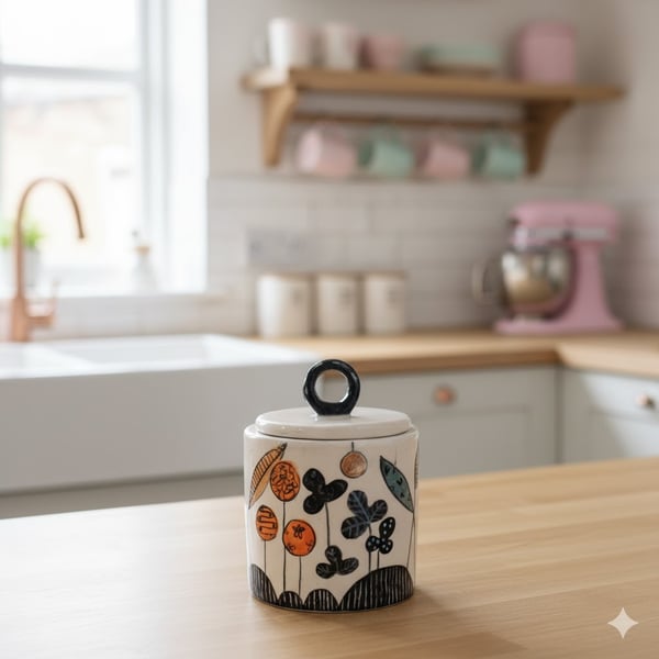 'Over the hills' keepsake box - handm,e ceramic