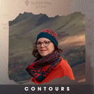 Teal and Orange Contours Cowl. Merino Snood. Gift for map lovers. Lake District 