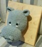 Crocheted hippo trophy head - faux taxidermy - Image 2