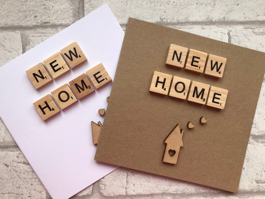 Personalised Handmade New Home Scrabble Card