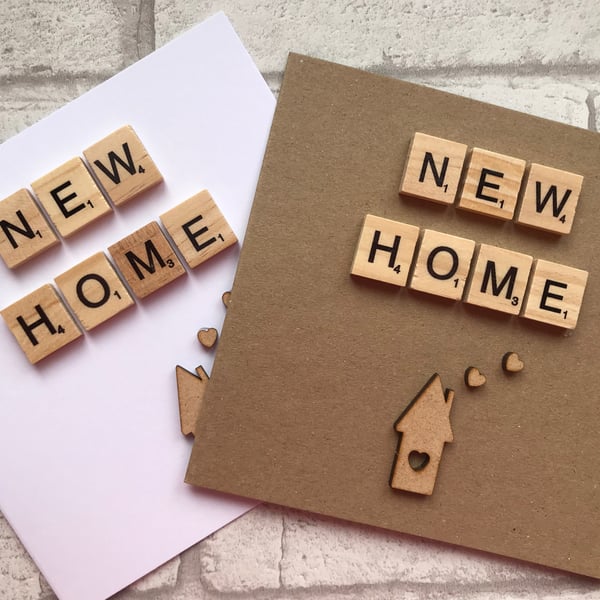 Personalised Handmade New Home Scrabble Card