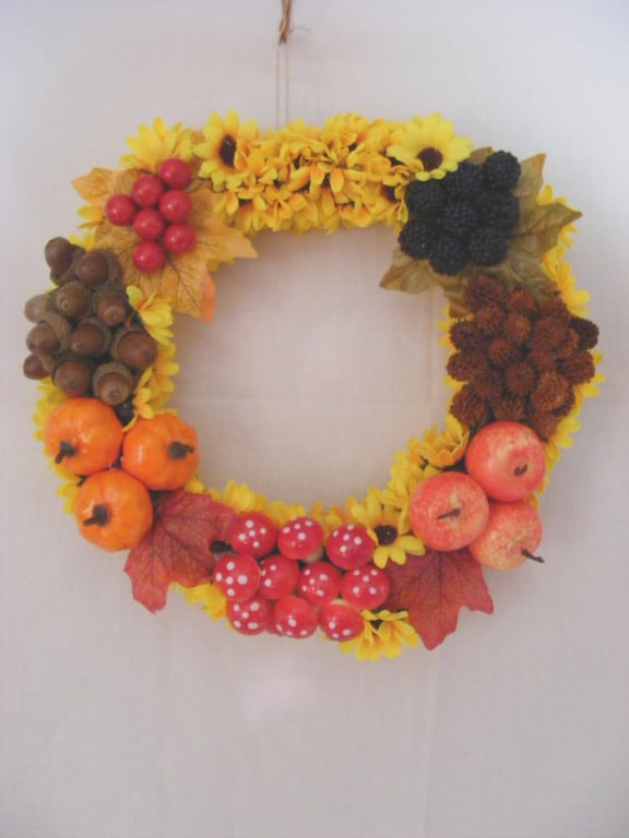 Handmade Autumn Fruits Wreath.