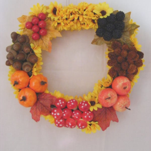 Handmade Autumn Fruits Wreath.