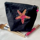 Black Washbag with Embellished Starfish 