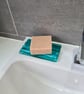 Large turquoise fused glass soapdish - Image 2