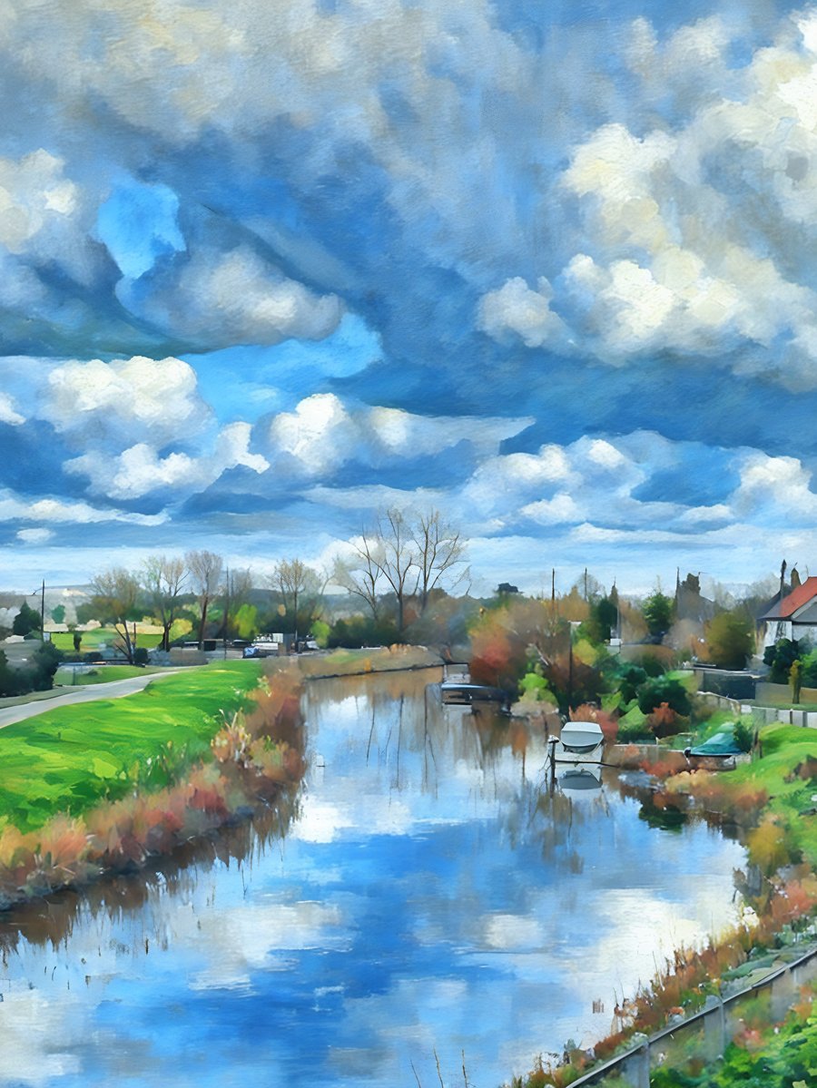 A5 Blank Greeting Card 14th February 2026 Norfolk Well Creek View 