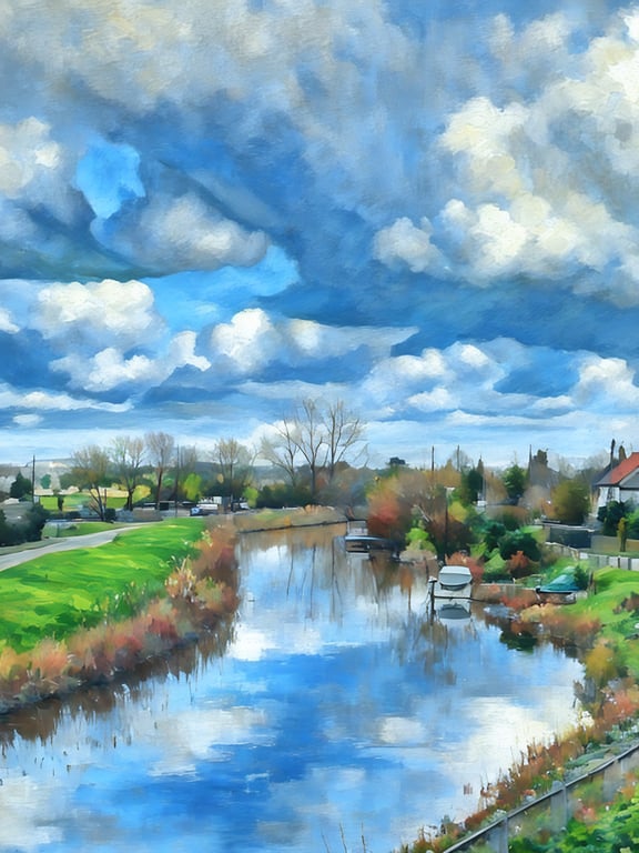 A5 Blank Greeting Card 14th February 2026 Norfolk Well Creek View 