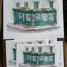 Petit Cafe du coin Liverpool Watercolour print (A5)