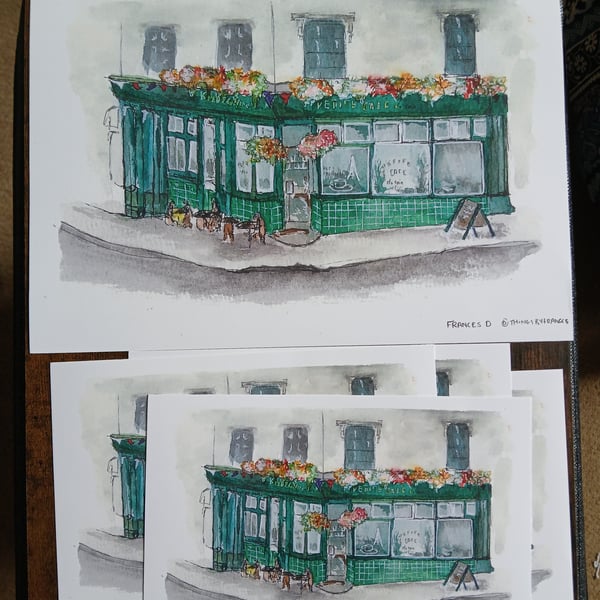 Petit Cafe du coin Liverpool Watercolour print (A5)