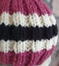 Small Tea Cosy for 2 Cup Tea Pot, Pink, Black, Cream Hand Knitted, Wool Mix - Image 5