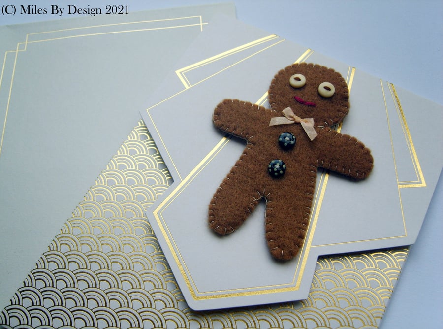 Gift Wallet With Gingerbread Person Brooch