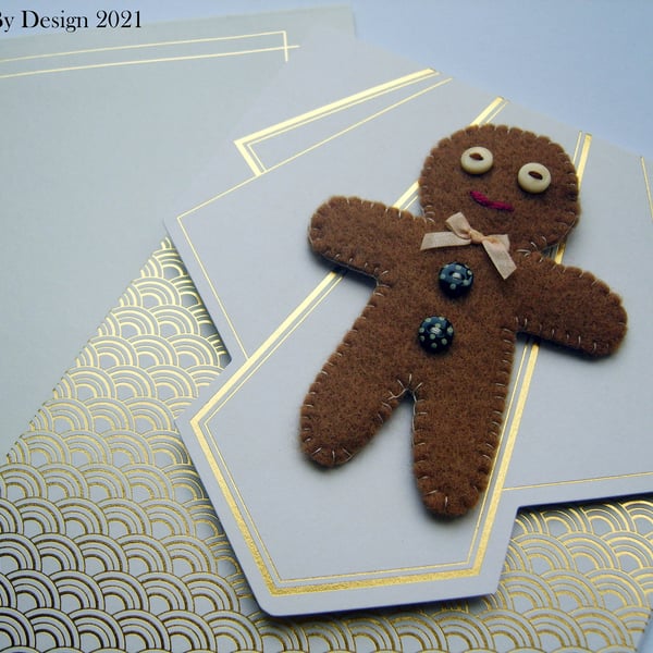 Gift Wallet With Gingerbread Person Brooch