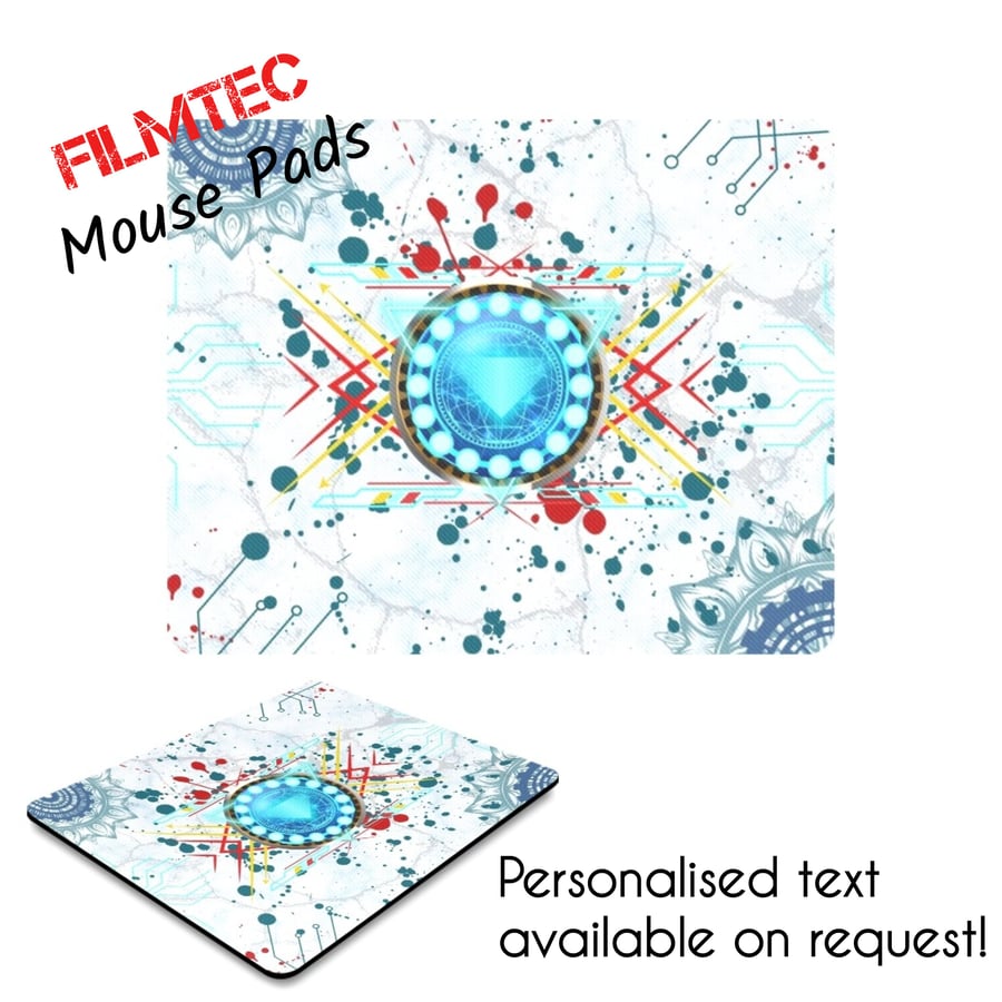 Stark Tech Superhero Inspired Personalised Mouse Pad Mouse Mat.