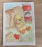 Sneak Sarnie, miniature watercolour painting, watercolour paper, trading card - Image 1