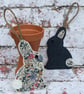 Two Rabbit Decorations One in Liberty Fabric and One in Denim Fabric - Image 5