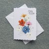 Birthday greetings  card hand painted floral art ( ref F 331 )