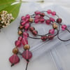 Sale-Pink Copper Lariat necklace