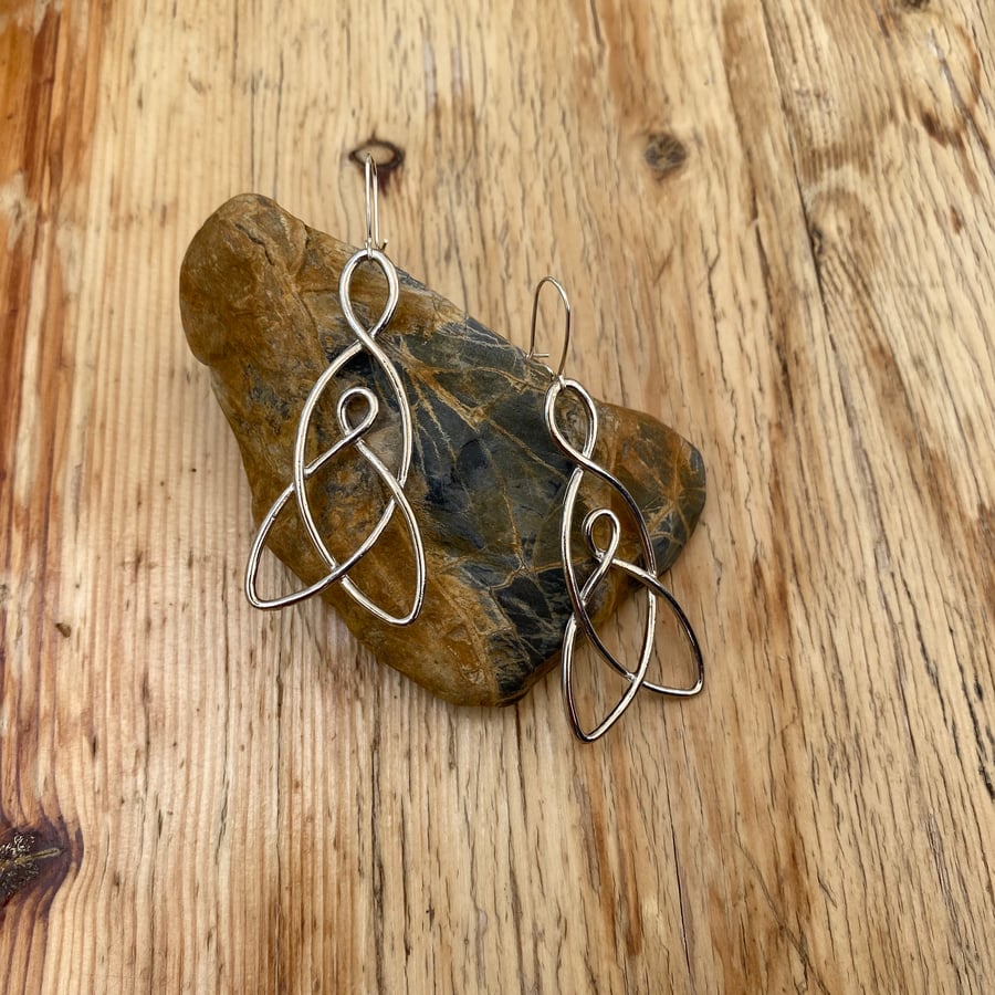 Celtic knot earrings on sterling silver hooks