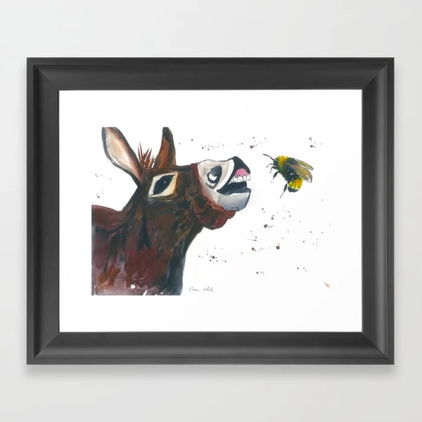 A 4 Silly Donkey and Bee Print of 240 gsm paper, card