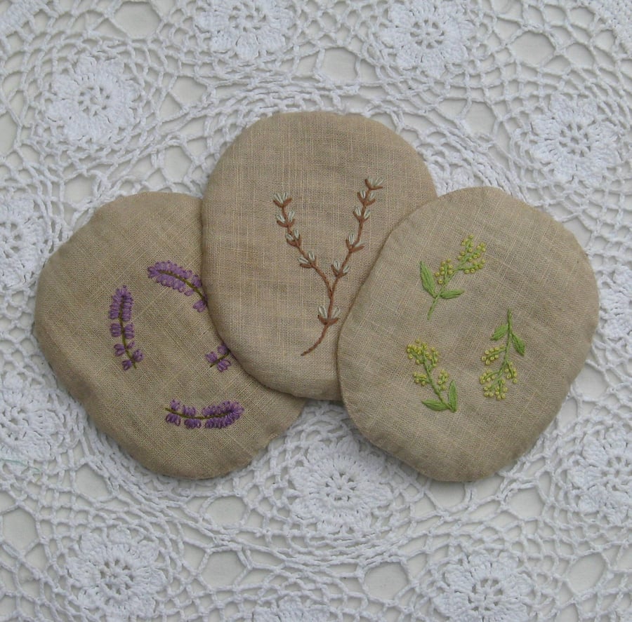 Botanical Embroidery Lavender Sachets