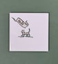 'Feels Familiar' (Set 2 - Sepia) ceramic coaster or decorative tile set. - Image 3
