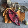 Felted leaf brooch : shades of red (ii)