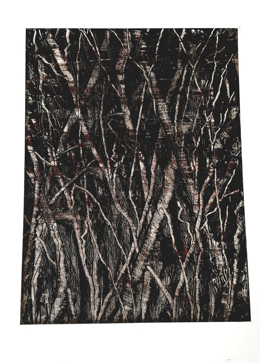 Treespeak painting. Acrylic on board.