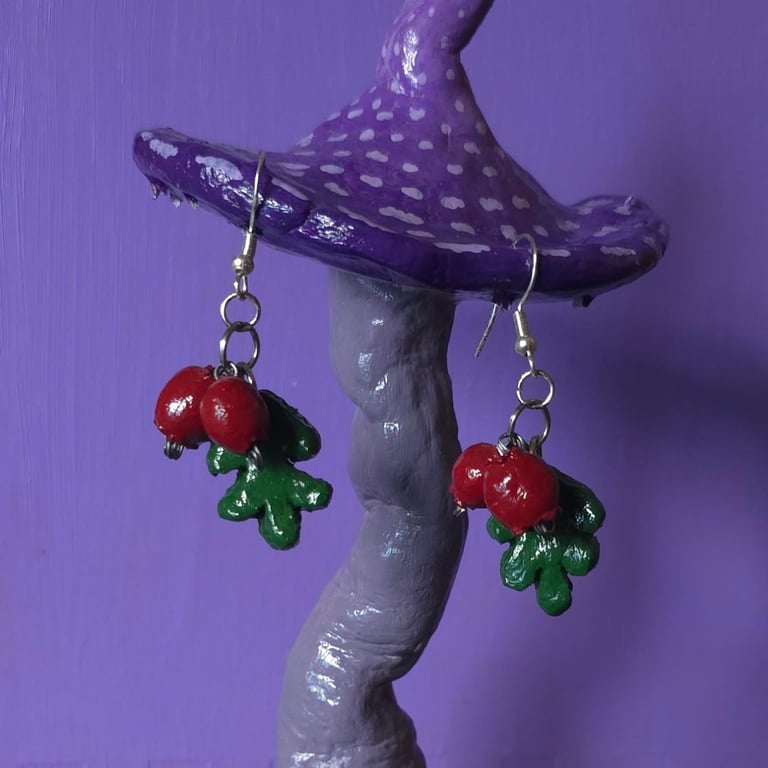 Handmade Hawthorn earrings 